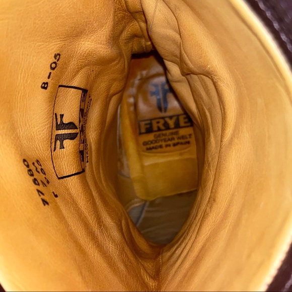 Frye brown leather slouchy chunky heel tall boots - Picture 11 of 11